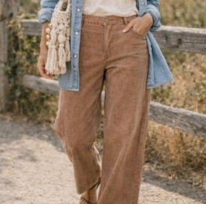 Ann Taylor VTG Wide-Leg Brown Corduroy Pants | Tan Camel | Size 12🌞